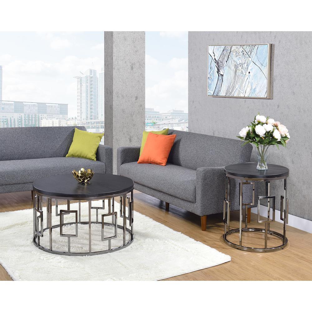 Picket House Furnishings Kendall 2PC Occasional Table Set in Black/Chrome