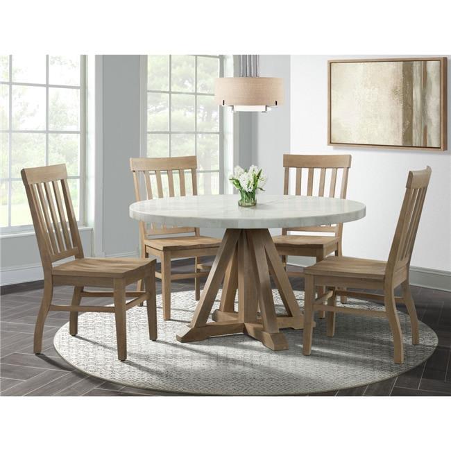 Set of 2 Liam Slat Back Chairs Natural - Picket House Furnishings: Rubberwood Frame, Non-Upholstered, 300lb Capacity