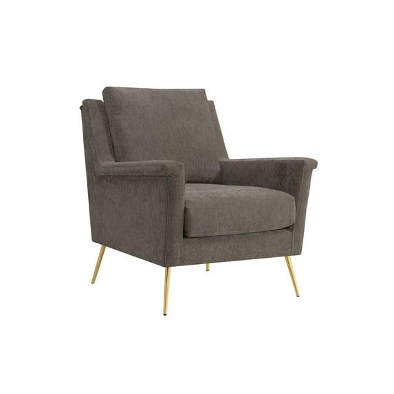 Lincoln Accent Chair Cocha Mocha - Picket House Furnishings: Gold Legs, Mid-Century, Foam Filled Comfort