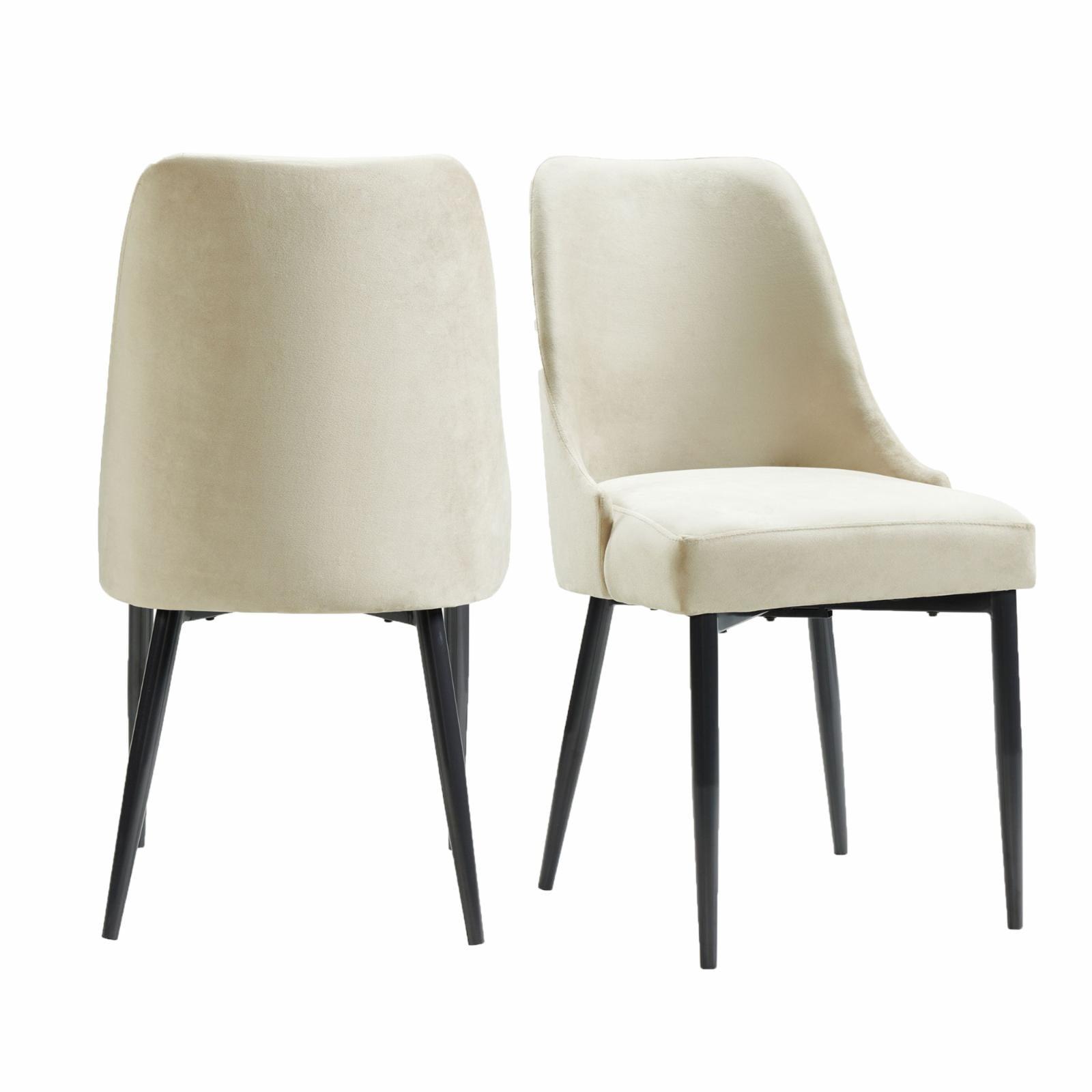 Celeste Cream Polyester Upholstered Side Chair Set