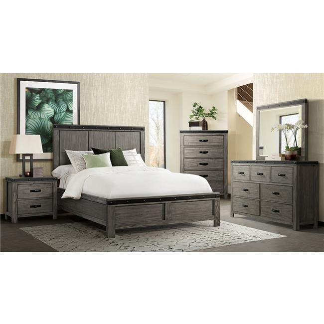 5 Drawer Montauk Chest Gray - Picket House Furnishings: Spacious Storage, Metal Pulls, Bedroom Furniture