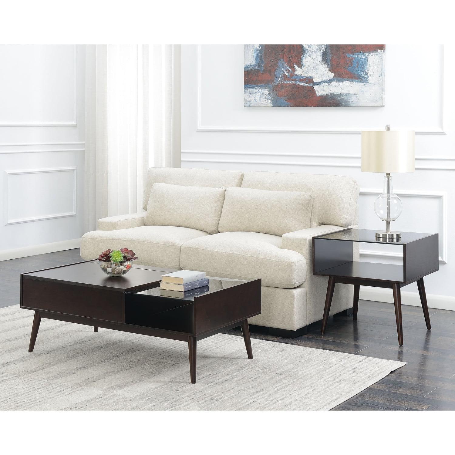 Morgan Espresso Mid-Century Lift-Top Coffee & End Table Set