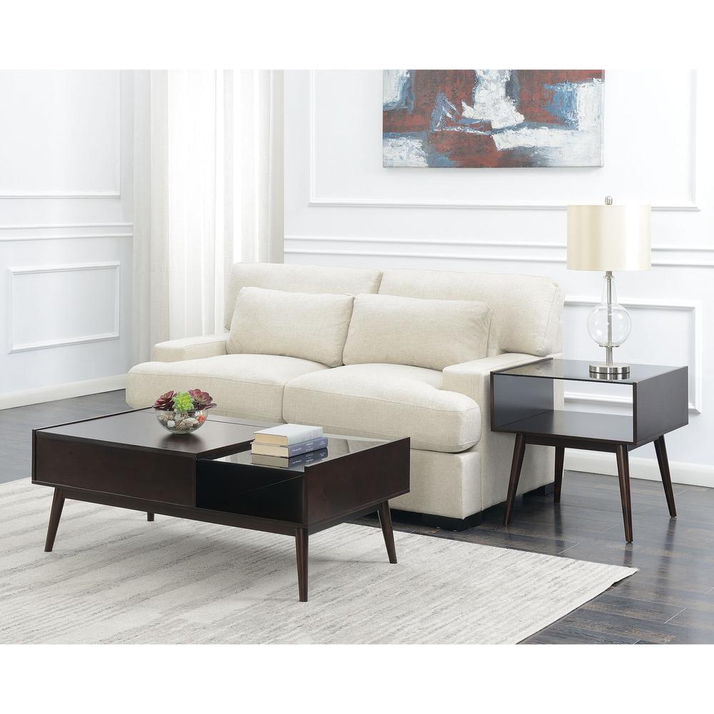 Morgan Espresso Mid-Century Lift-Top Coffee & End Table Set