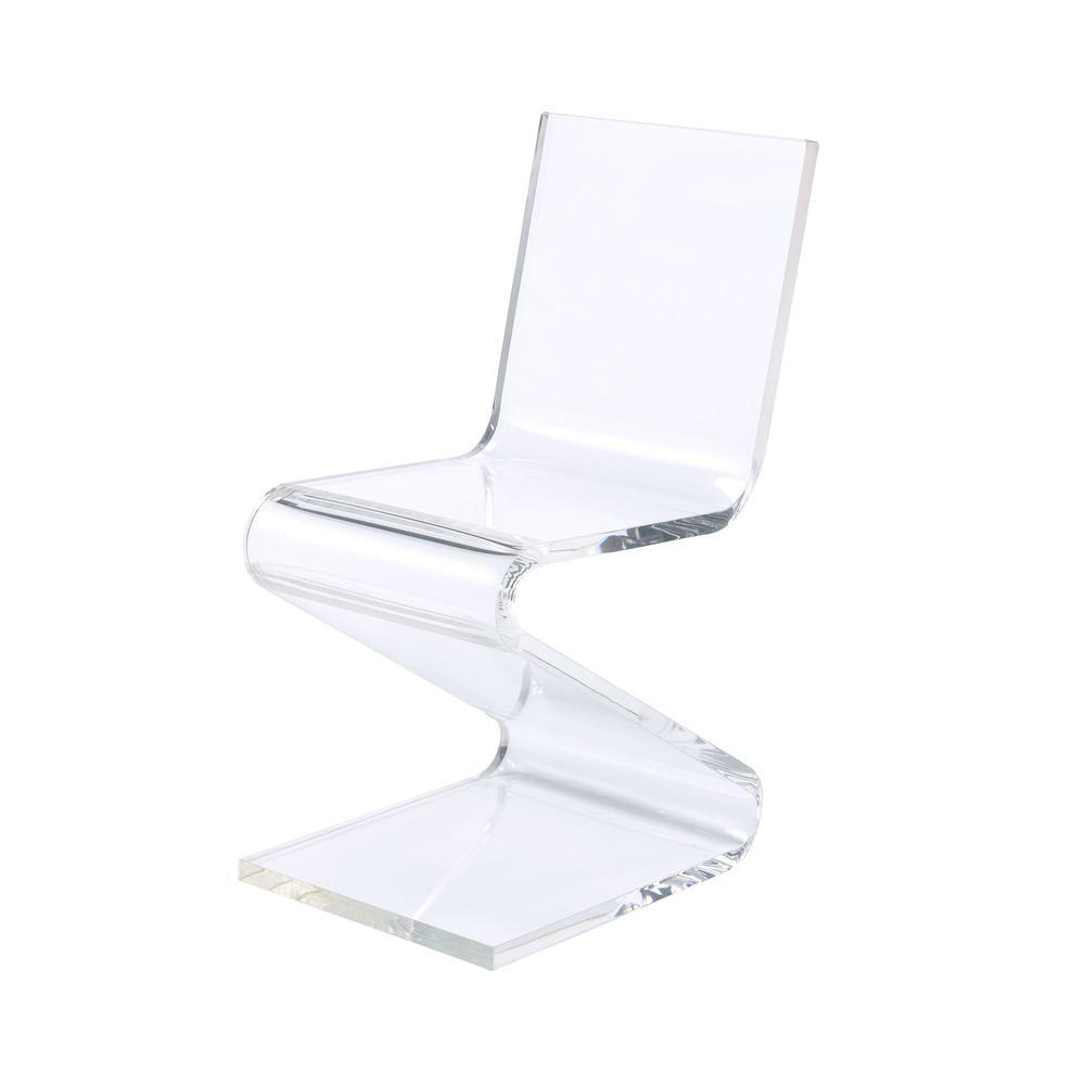 Peek Acrylic Z Chair Clear - Picket House Furnishings: Modern Plexiglass Armless Chair, No Cushion