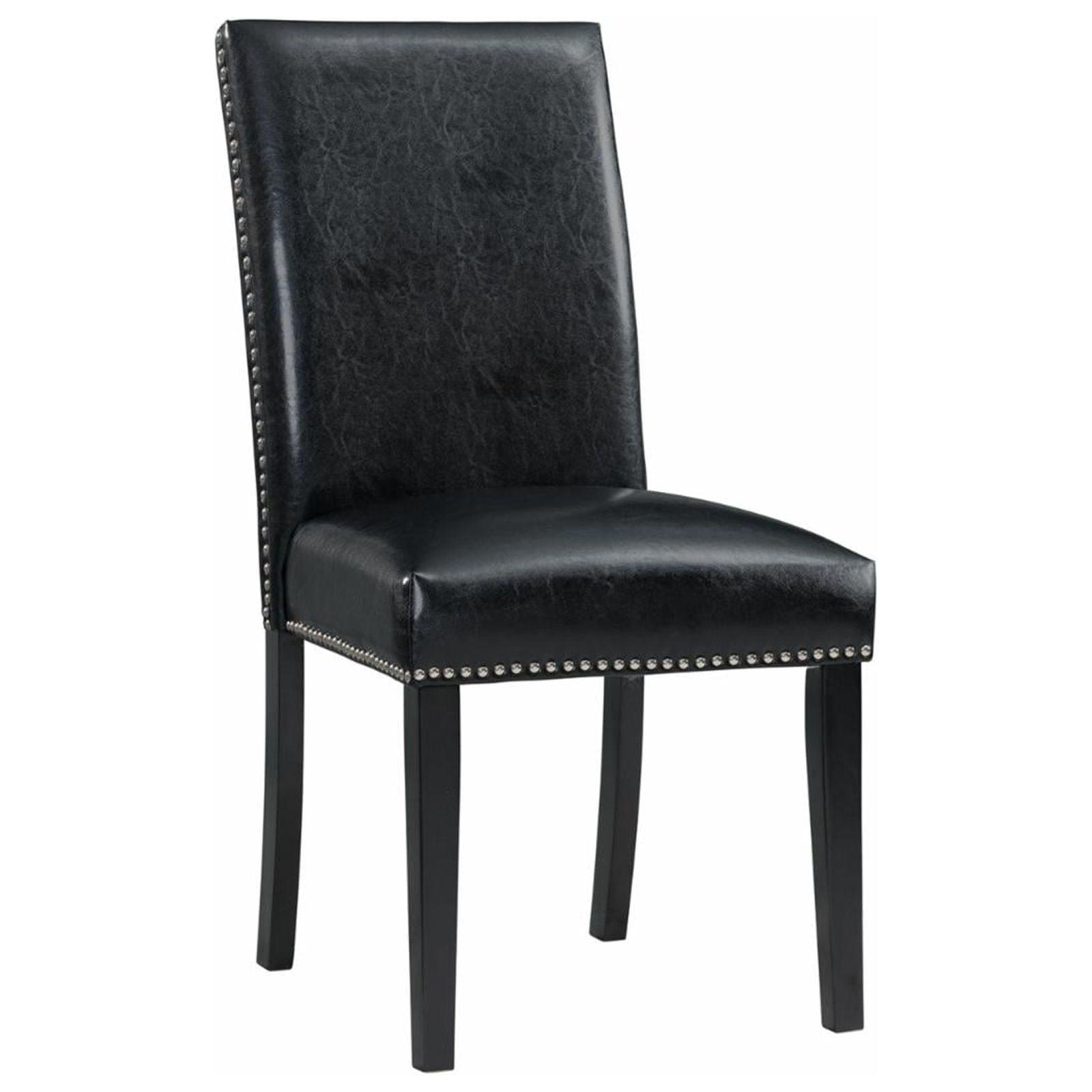 Picket House Furnishings Pia Faux Leather Side Chair Set In Black