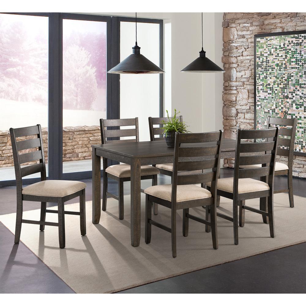 Powell 7-Piece Brown Wood Formal Dining Set