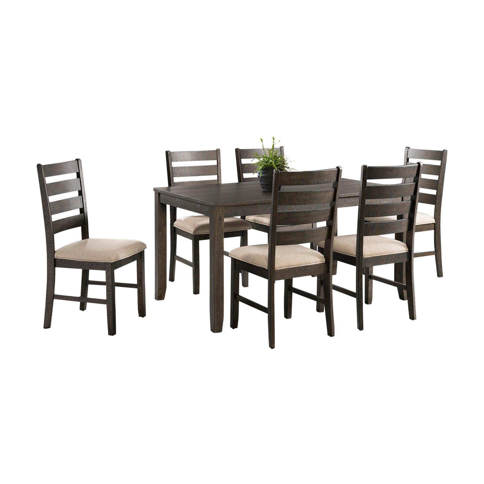 Powell 7-Piece Brown Wood Formal Dining Set