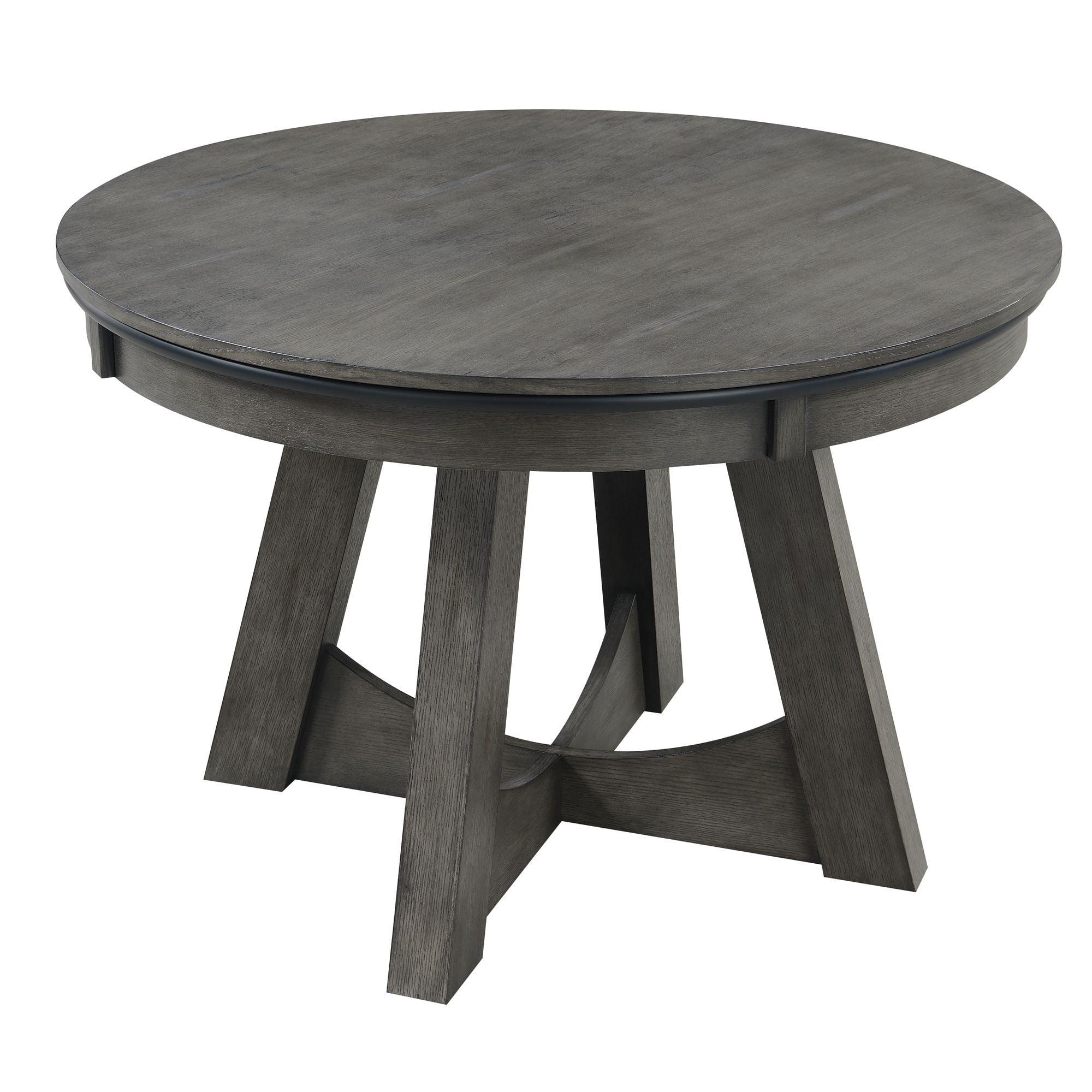 Contemporary Modern 48" Gray Round Game Table with Storage