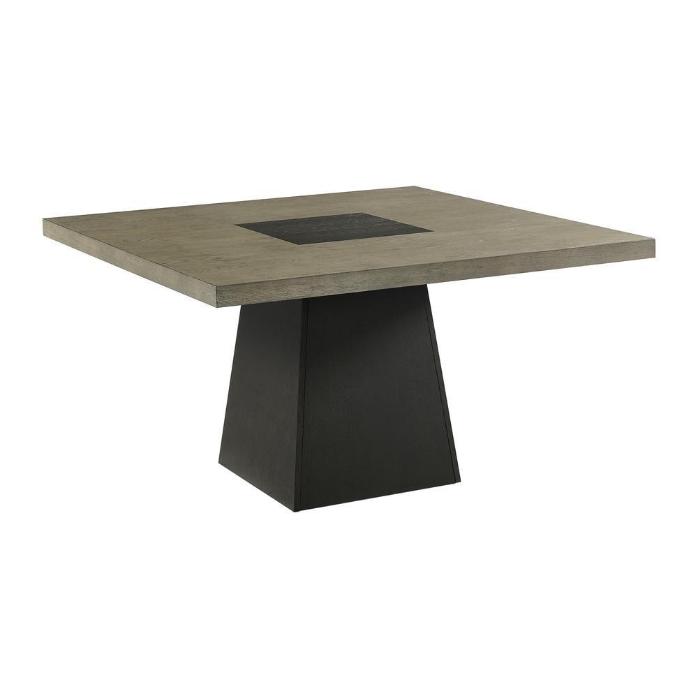 Rizzo 54" Gray and Dark Espresso Wood Square Dining Table