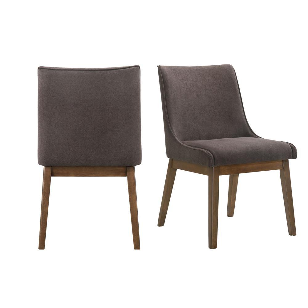 Set of 2 Ronan Standard Height Armchair Set Walnut - Picket House Furnishings: Contemporary Upholstered, Rubberwood Frame