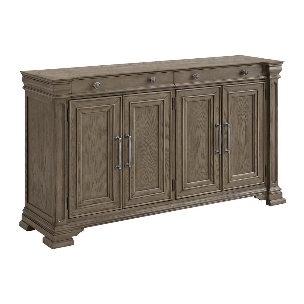 Royale Gray Oak Grain 4-Door Server with Drawers