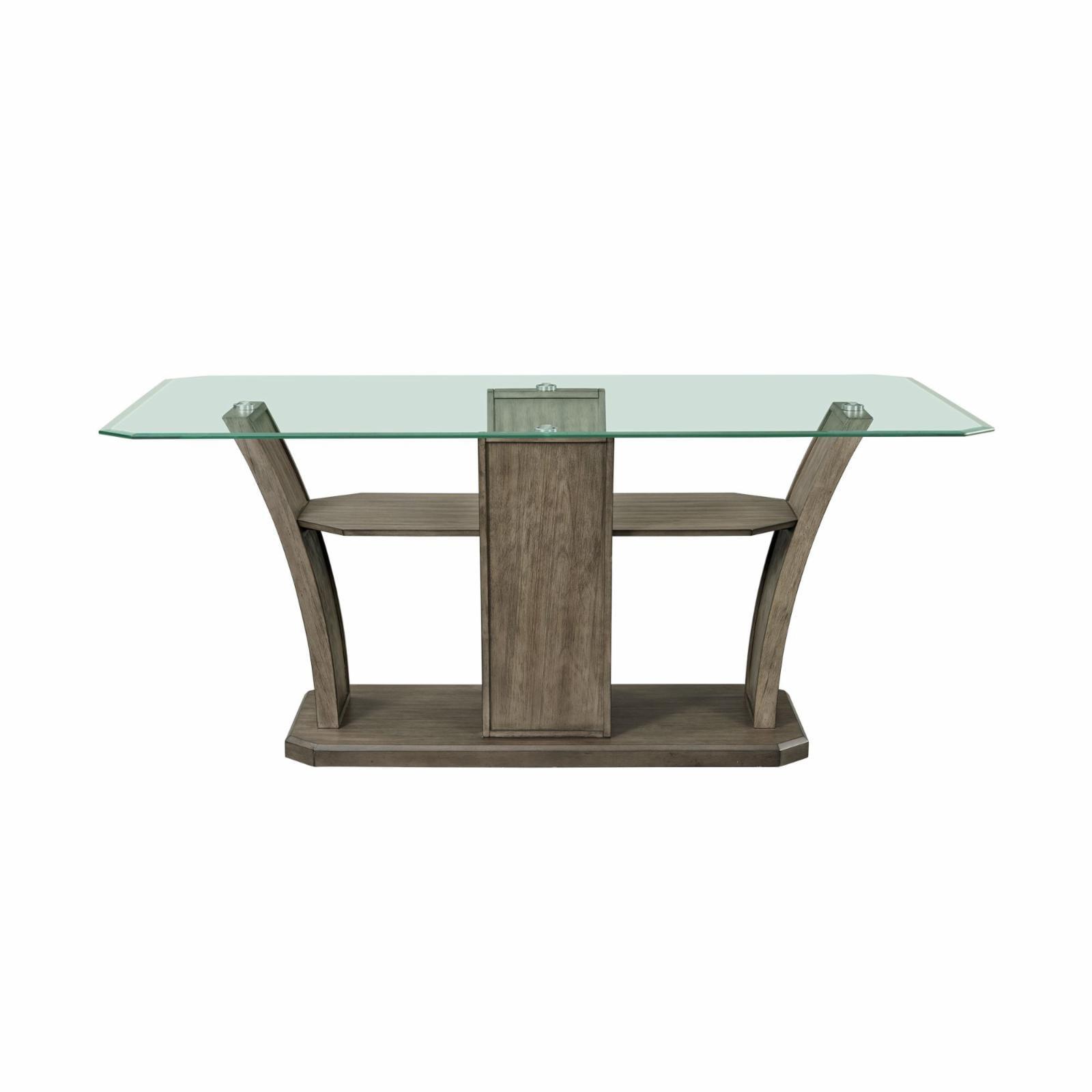 Gray Glass Top Rectangular Counter Height Dining Table