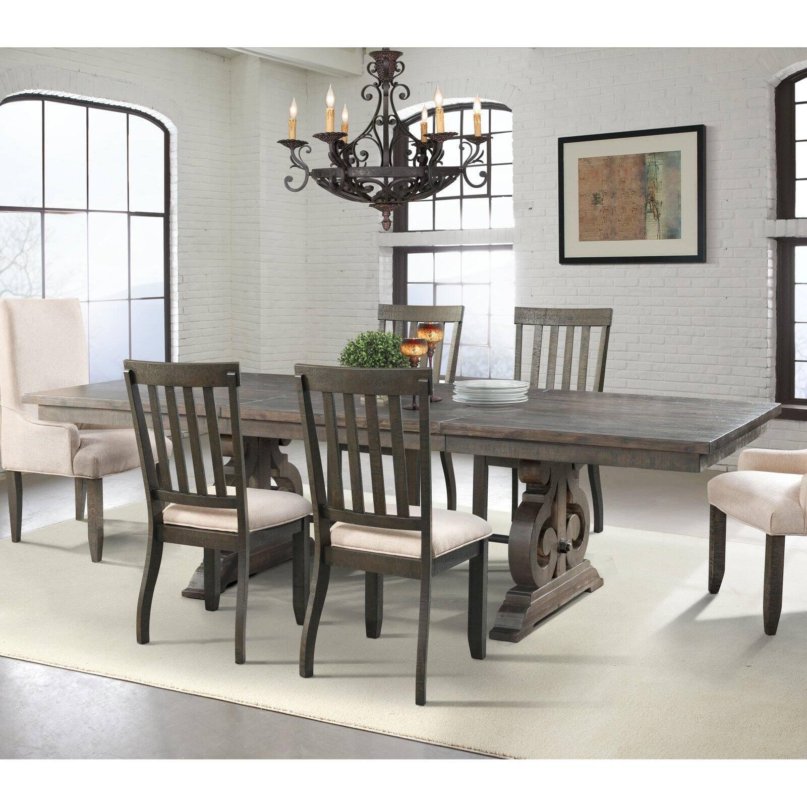 Stanford Transitional Dark Ash Wood Extendable Dining Table