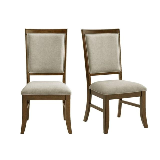 Picket House Furnishings Stark Dining Side Chair with Grey Fabric in Cherry (2 Per Carton) (Set of 2)