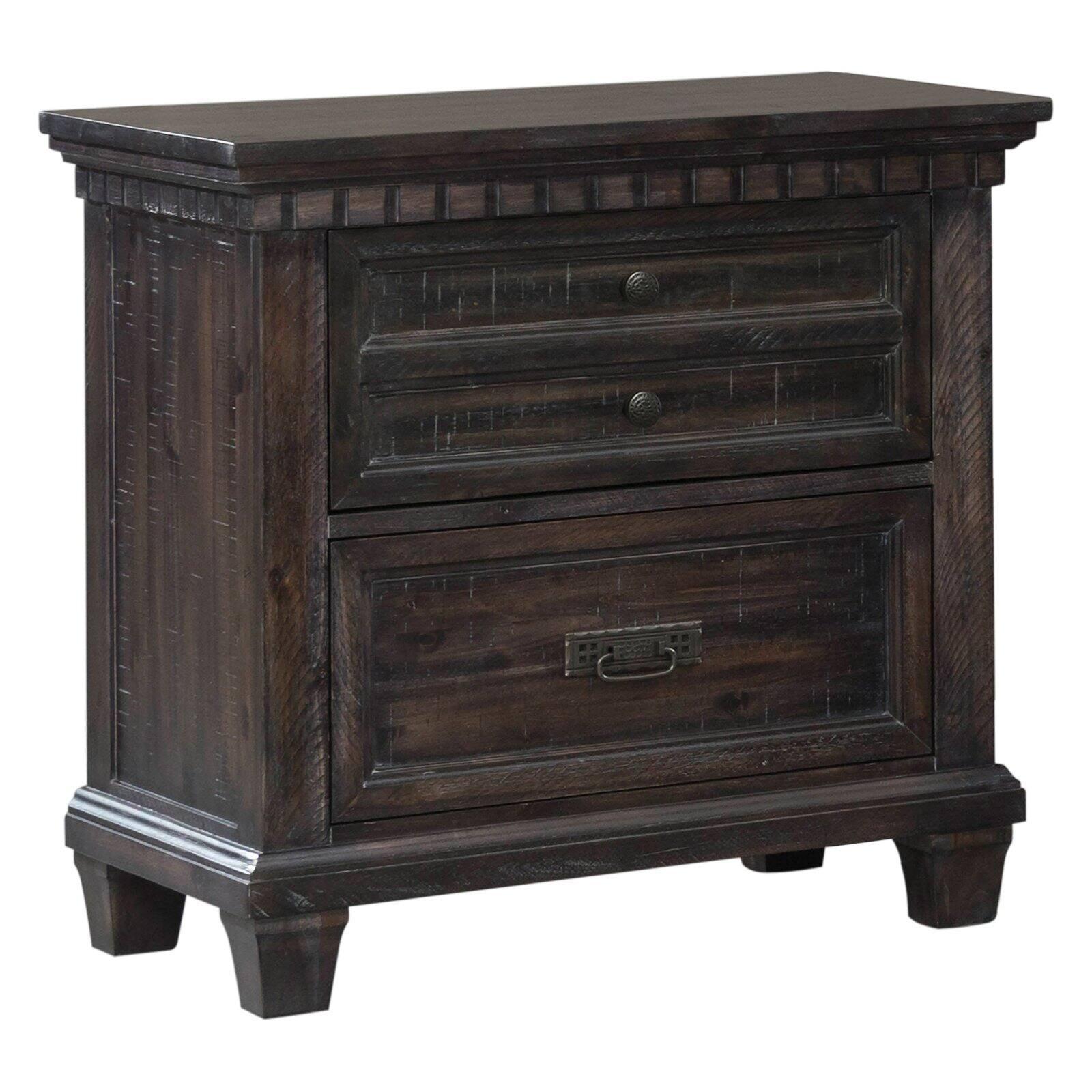 Steele Traditional 3-Drawer Nightstand in Smokey Gray Oak with LED Light