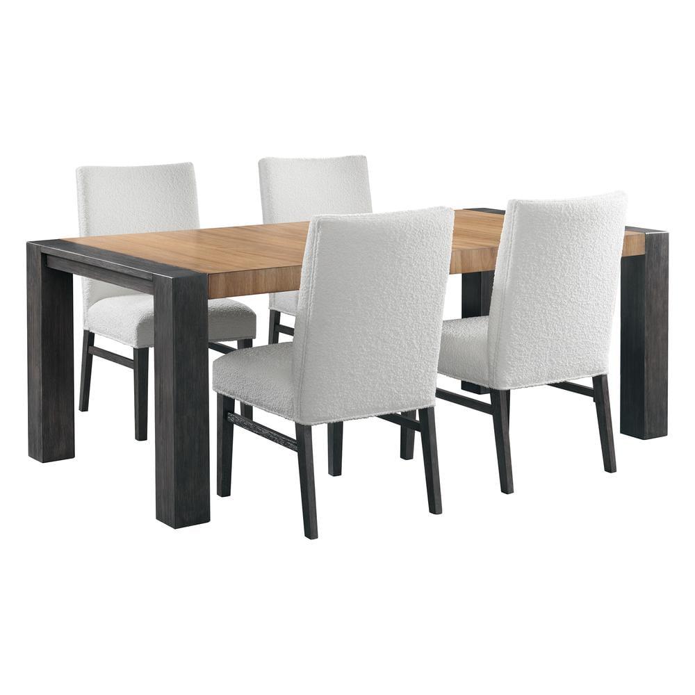 Stephen Black and Light Oak 5-Piece Dining Set with High-Back Chairs