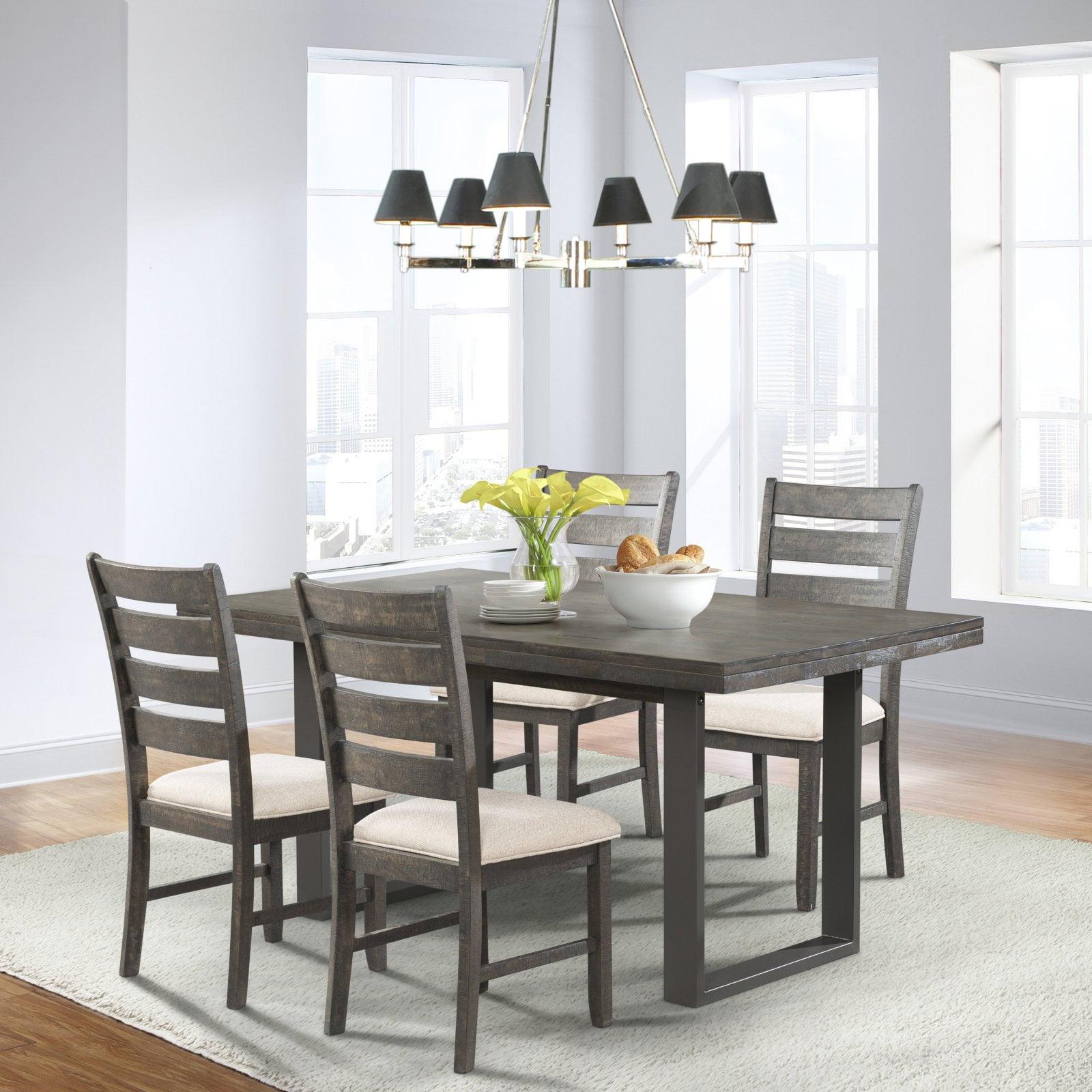 Sullivan Dark Walnut 5-Piece Dining Set with Upholstered Chairs