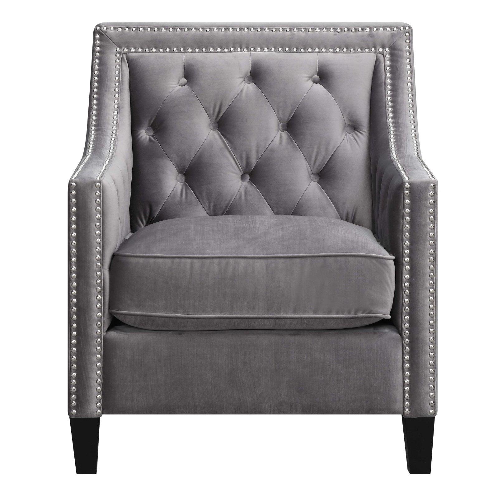 Teagan 30'' Gun Metal Gray Velvet Transitional Accent Chair