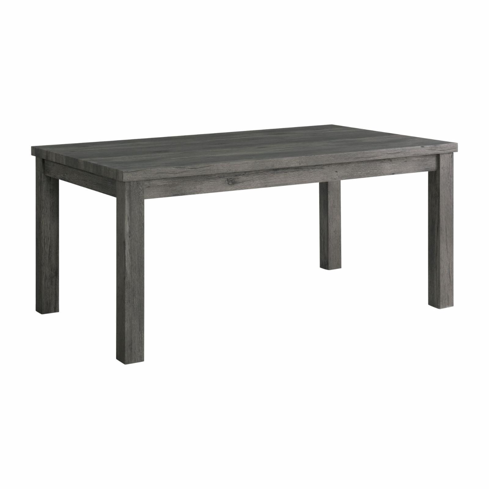 Gray Rectangular Wood Transitional Dining Table