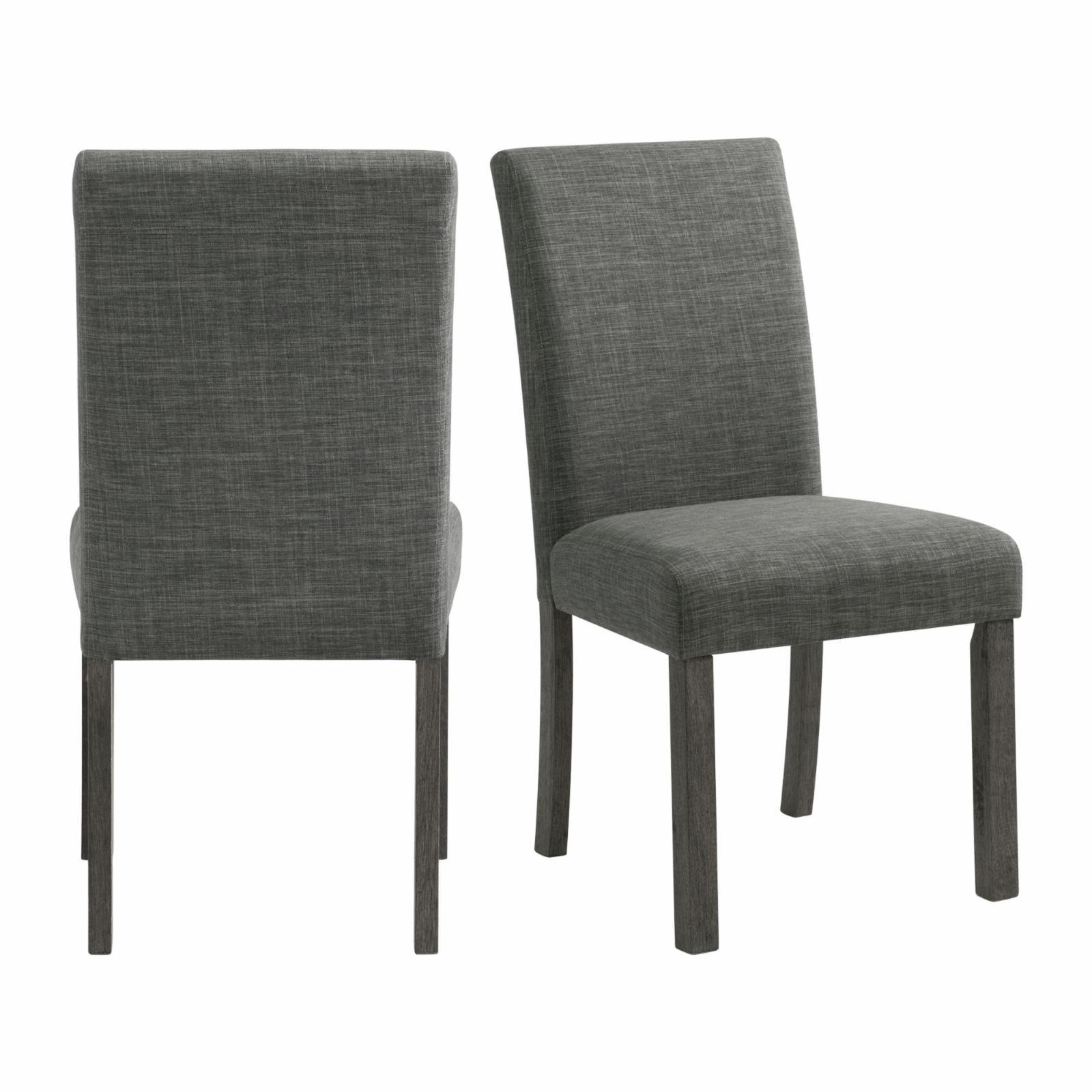 Charcoal Gray Linen Upholstered High Back Side Chair