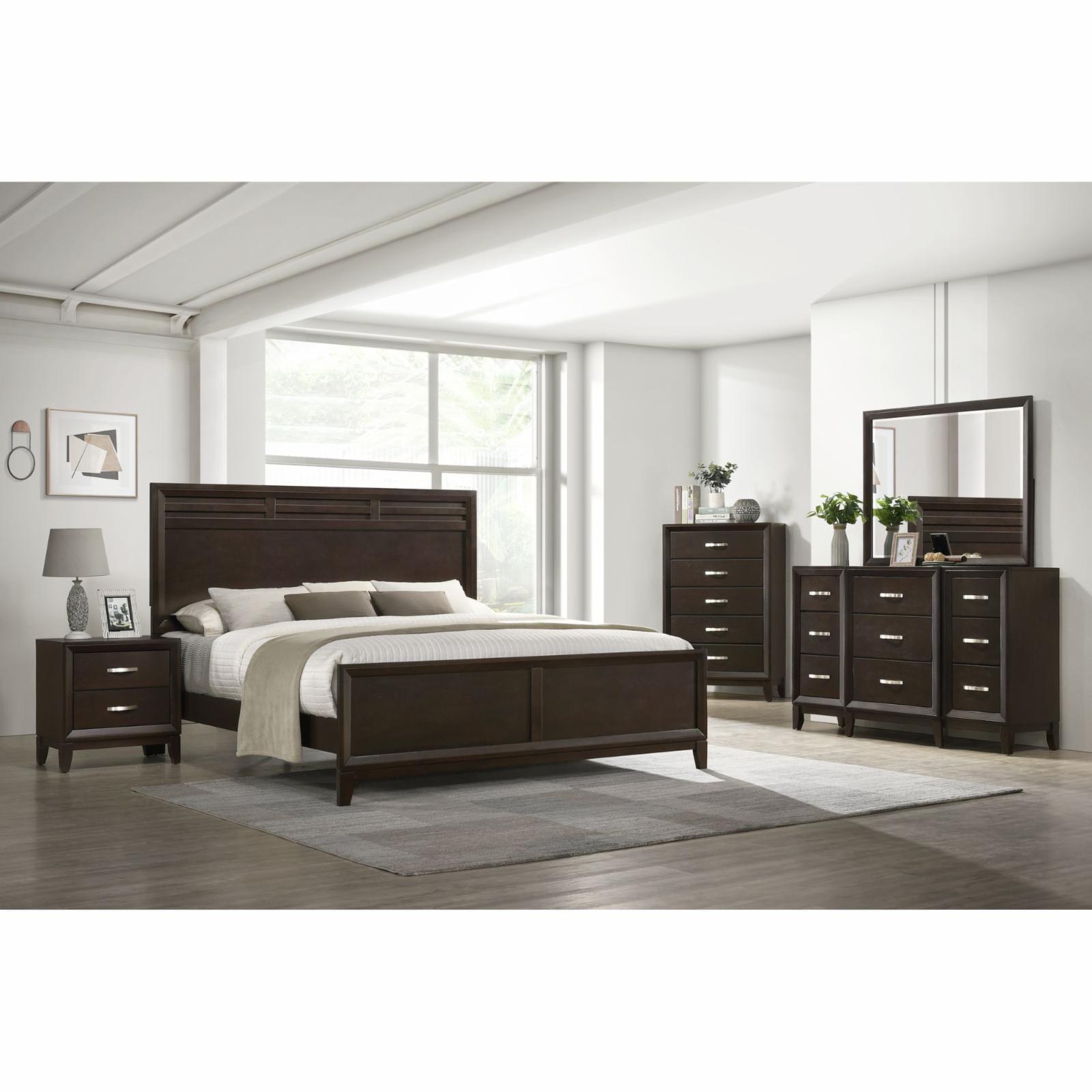 Merlot Twin Wood Bed with High Headboard and Drawers