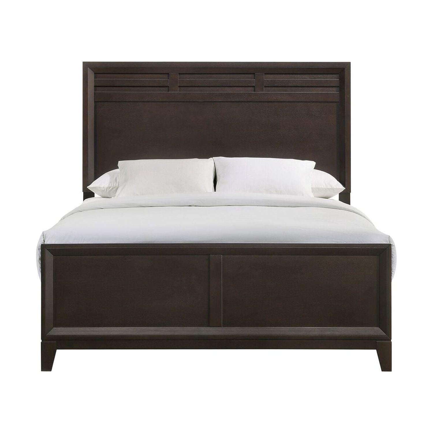 Merlot Queen Panel 5-Piece Wood Bedroom Set with Storage