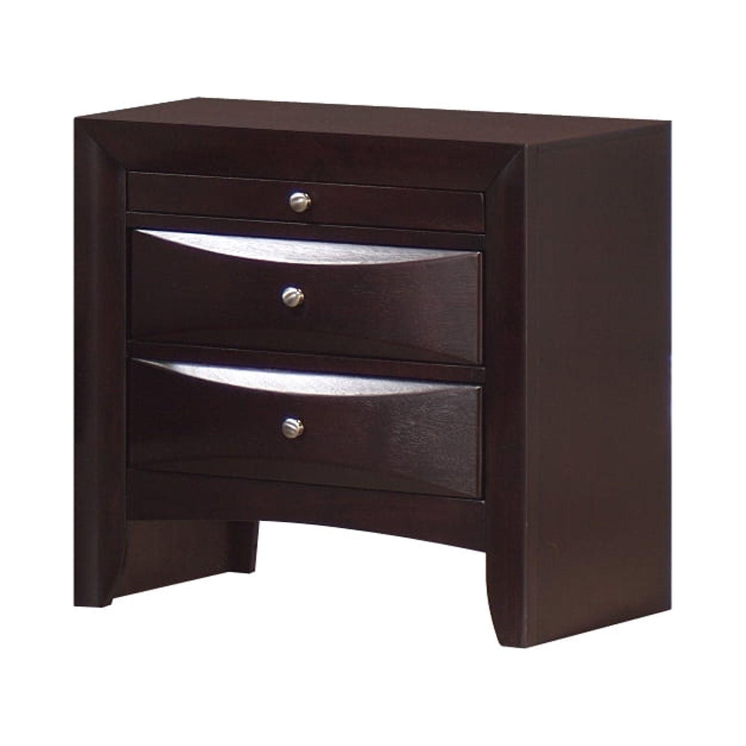 Transitional Mahogany 2-Drawer Nightstand in Rich Brown