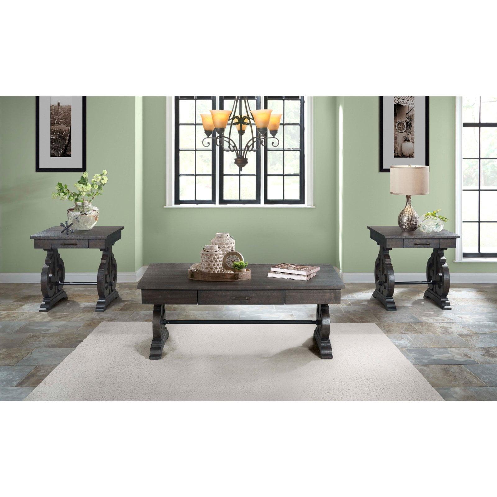 Stanford Dark Walnut 3-Piece Coffee and End Table Set