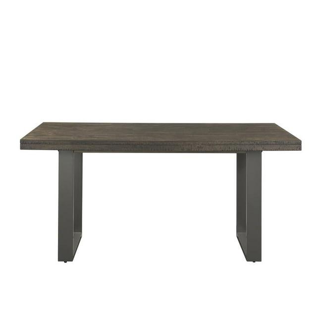 Picket House Furnishings Sullivan Dining Table Dark Ash: Modern Lacquered Rubberwood, Seats 6, Double Pedestal