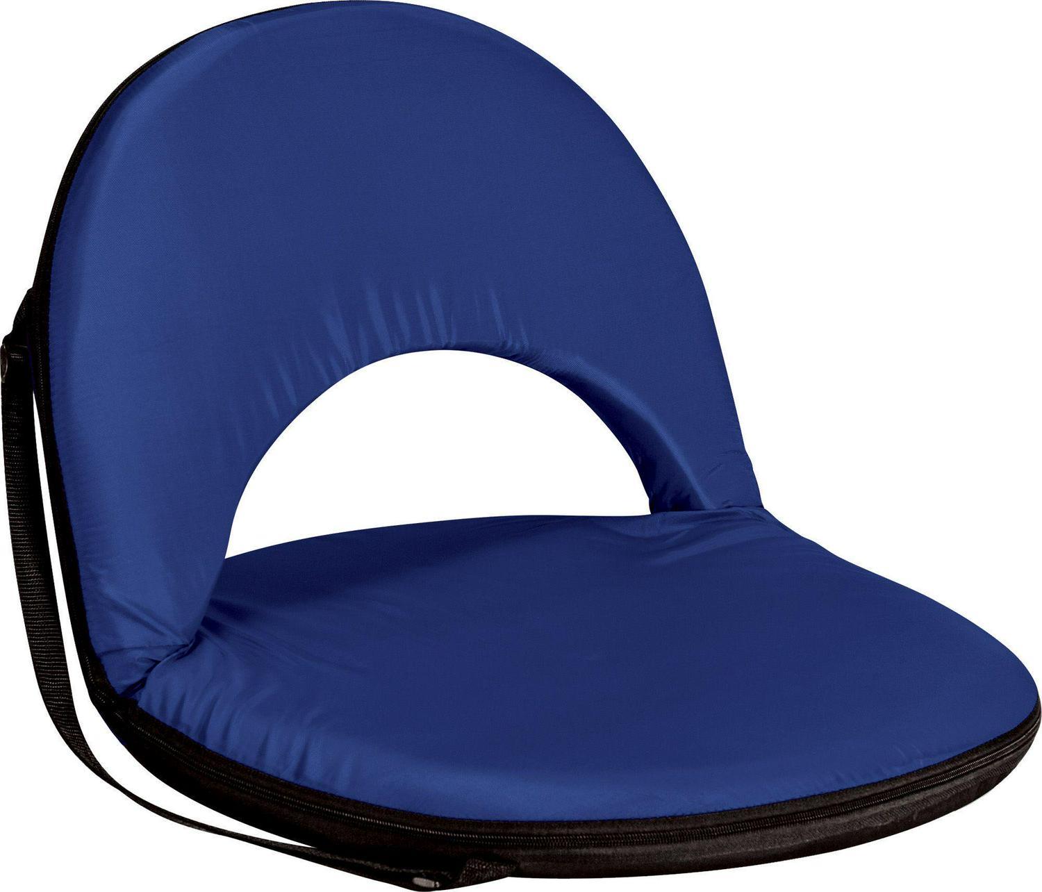 Navy Blue Oniva Portable Reclining Stadium Seat with High-Density Foam