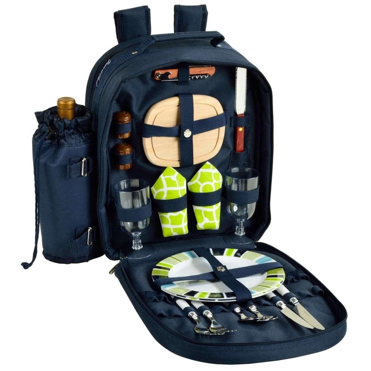 Picnic at Ascot Two Person Picnic Backpack with Soft Sided Cooler