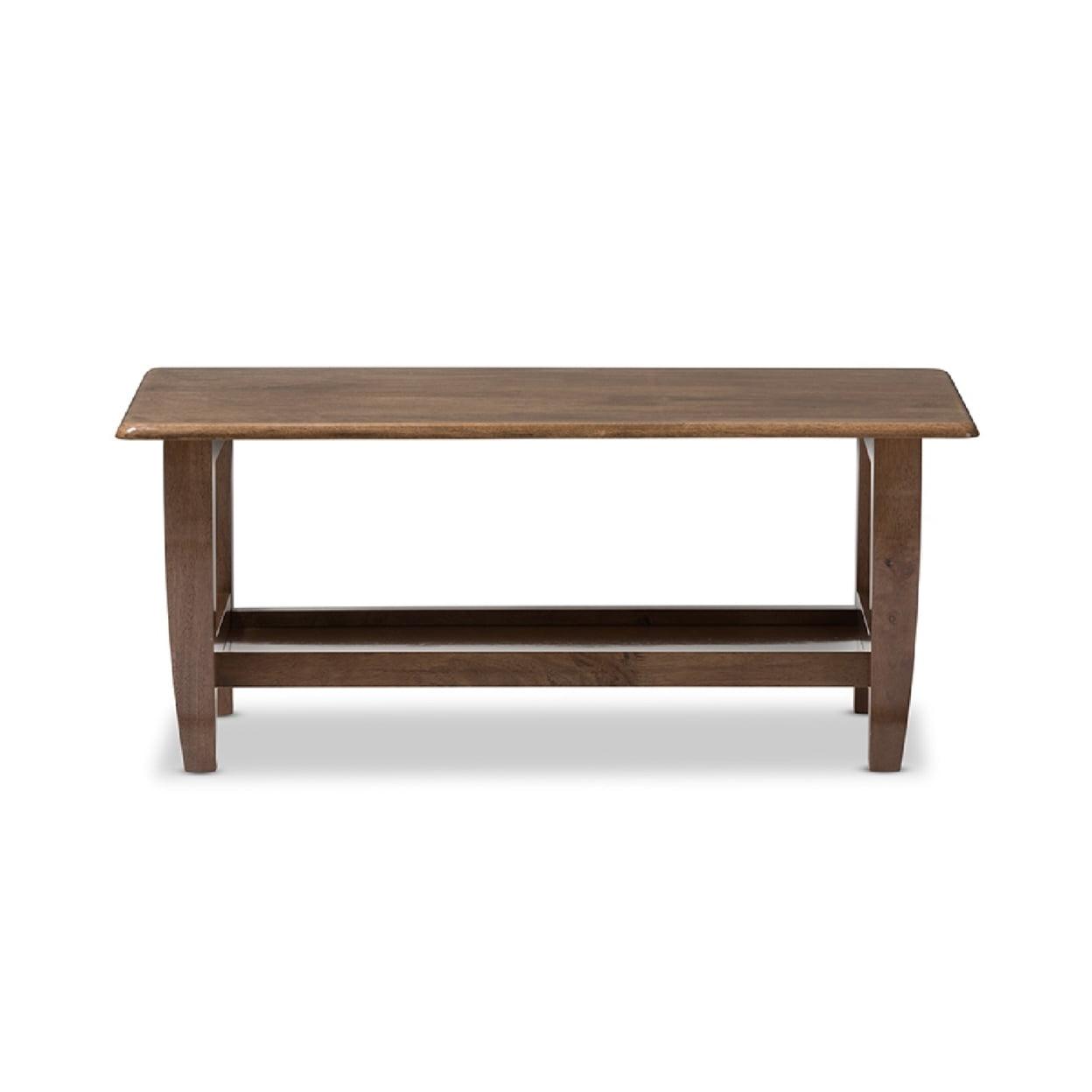 Walnut Brown Mid-Century Modern Rectangular Coffee Table