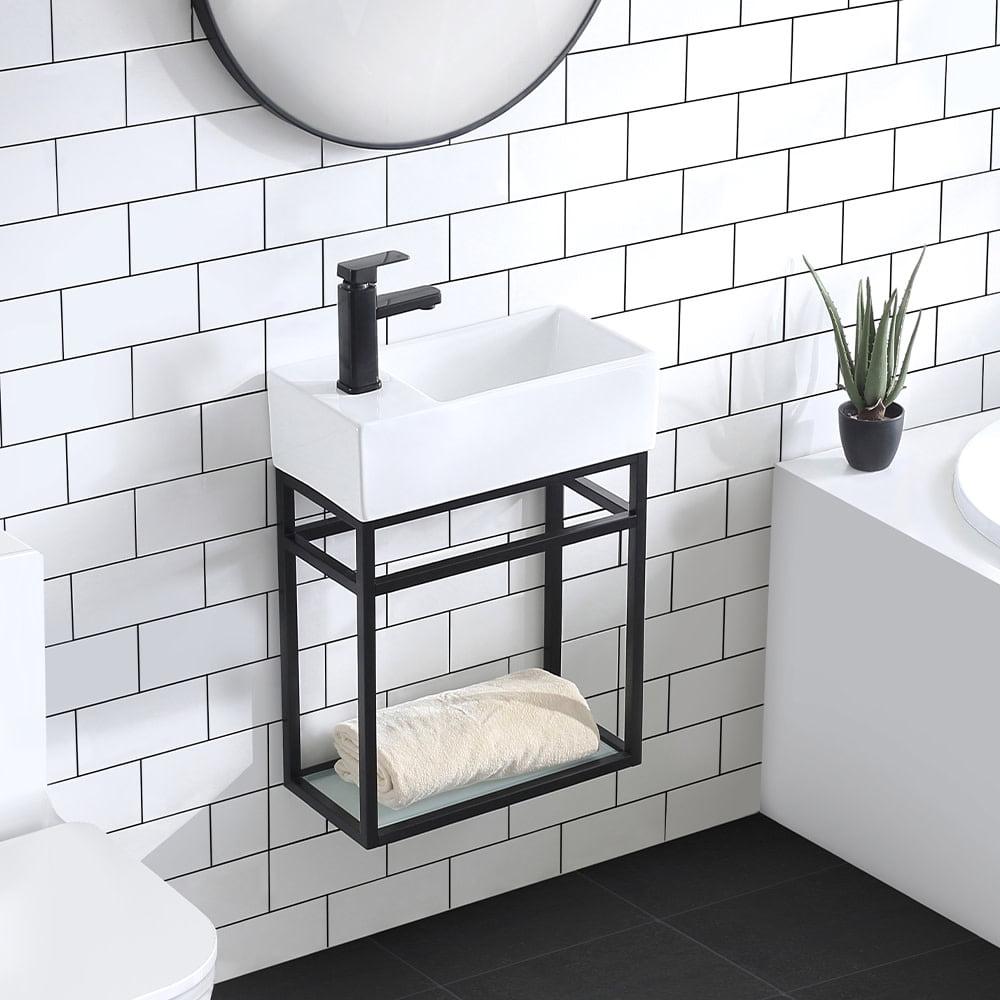 Pierre 19.5 Single, Open Shelf, Metal Frame Bathroom Vanity