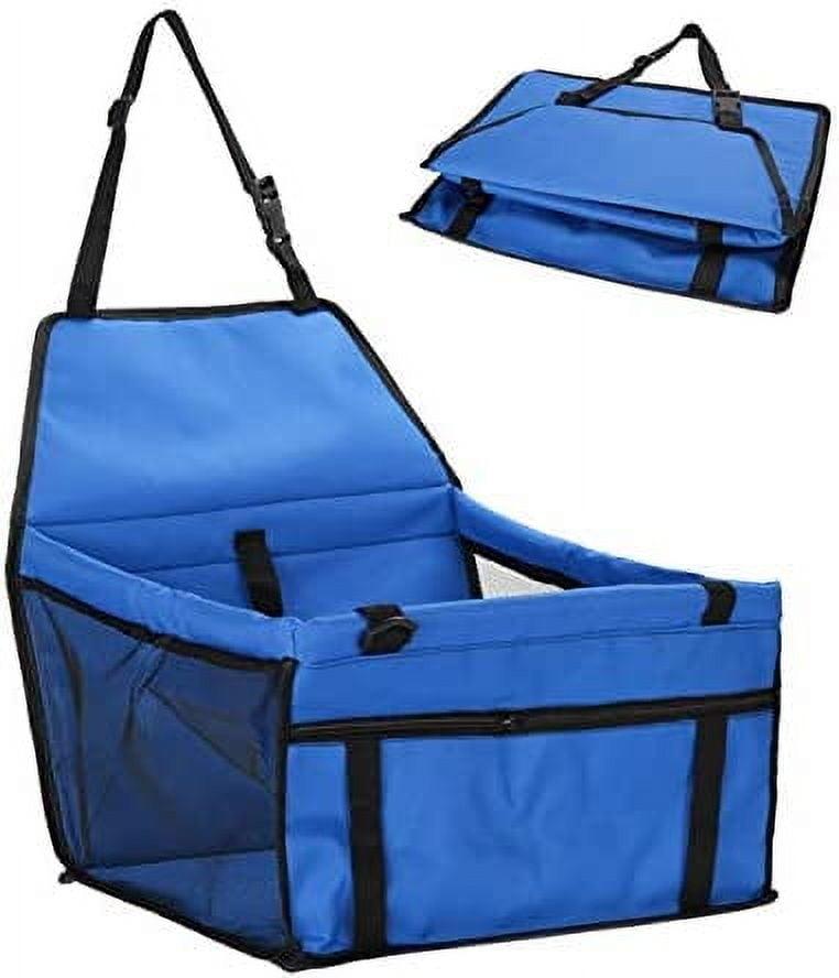 Blue Soft-Sided Pet Car Seat with Safety Leash