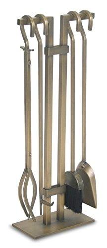 Sinclair Brushed Brass Fireplace Tool Set with Stand