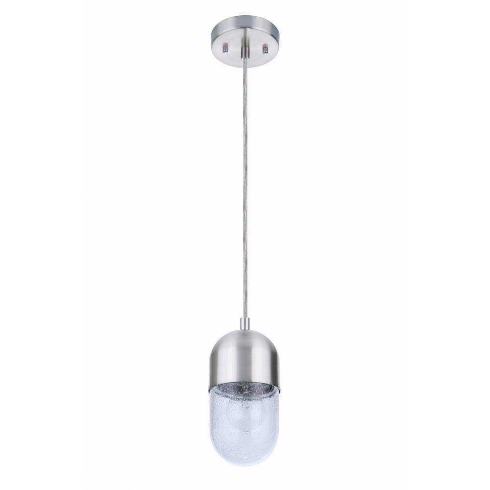 55091-BNK-Craftmade Lighting-Pill - 1 Light Mini Pendant-Brushed Polished Nickel Finish    -Traditional Installation