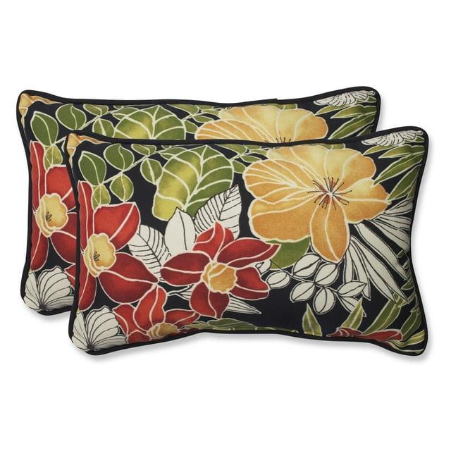 Pillow Perfect Clemens Noir Floral Indoor/Outdoor Reversible Throw Pillow (Set of 2)