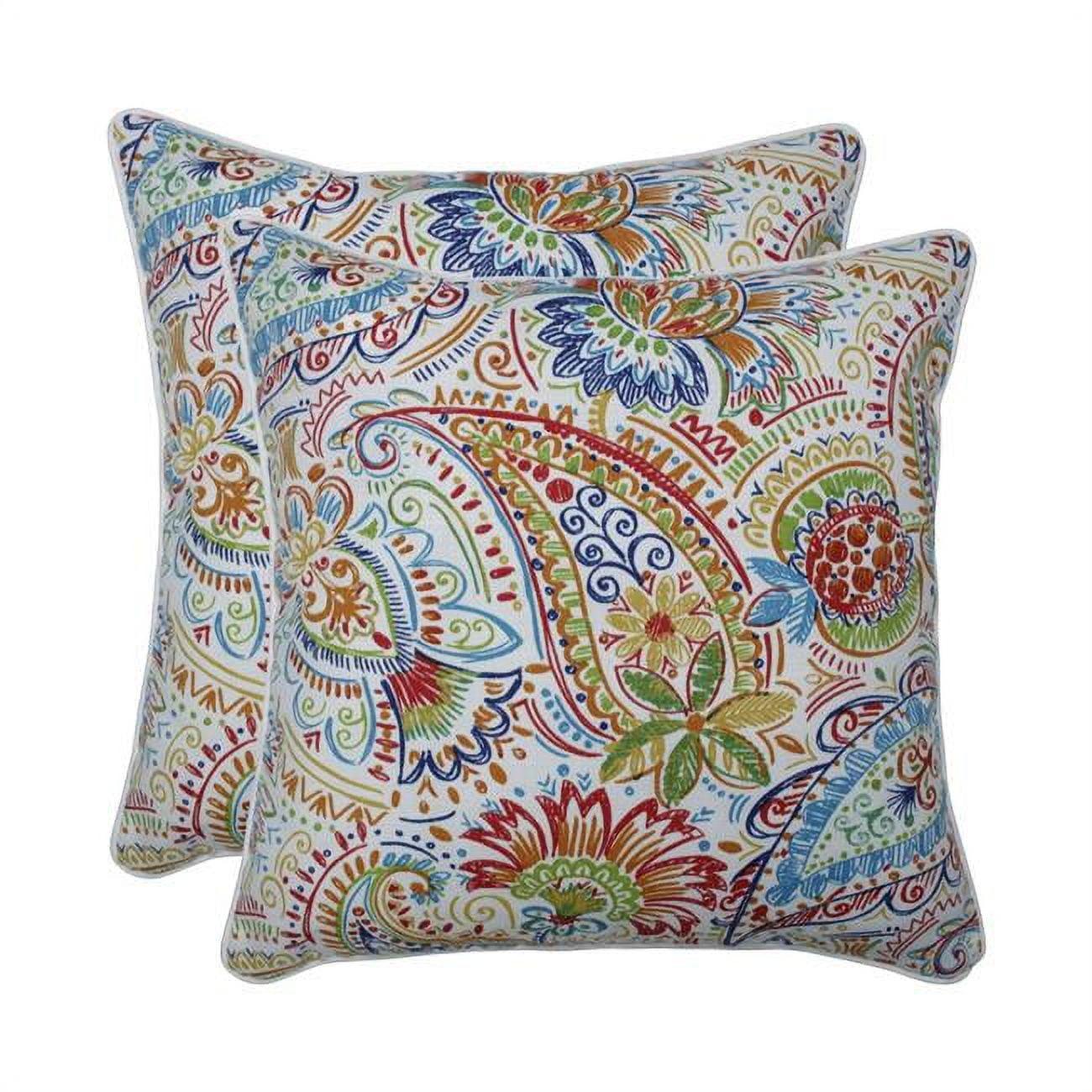 Paisley Indoor/Outdoor Reversible Throw Pillow