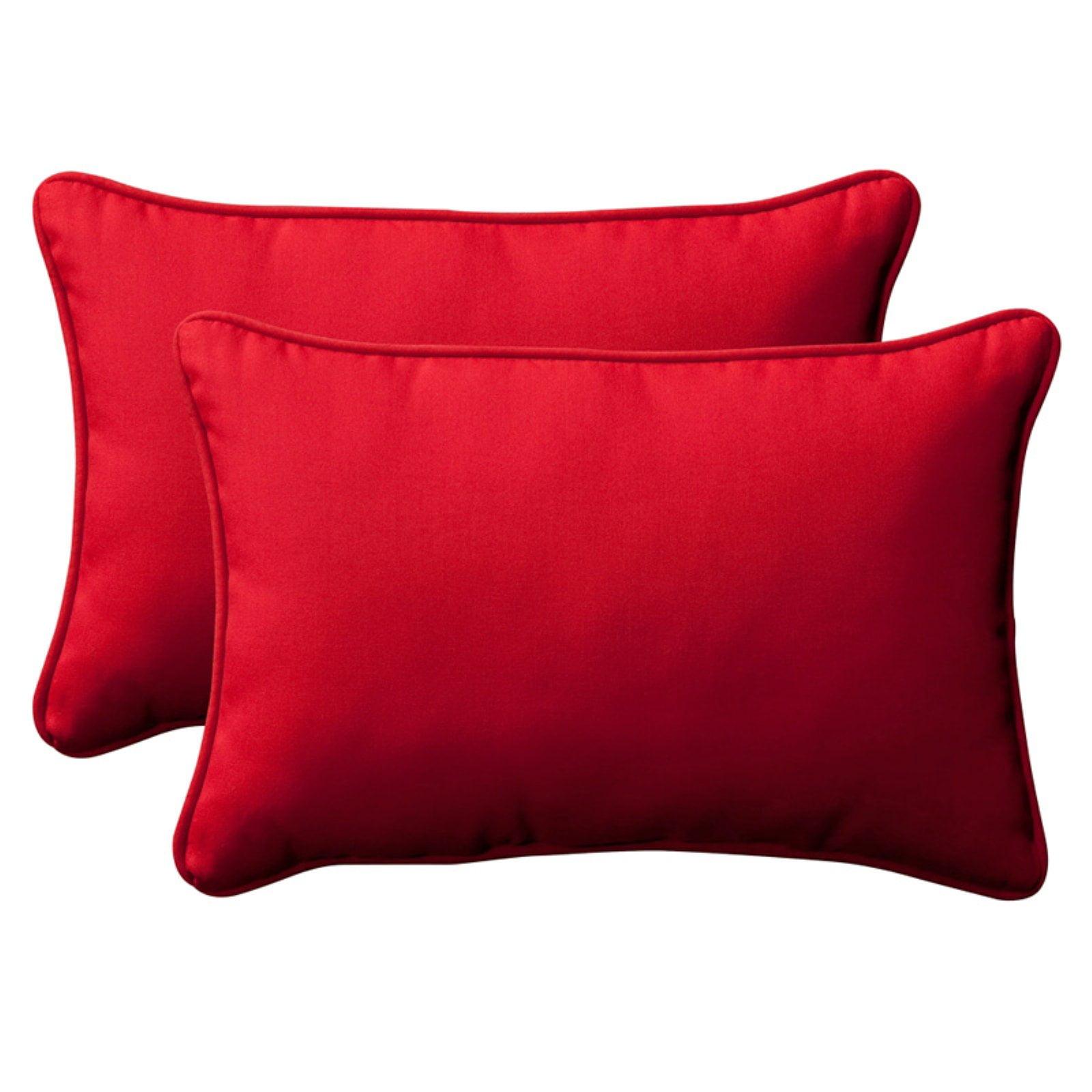 Pompeii Red 24.5" Rectangular Outdoor Throw Pillow Set