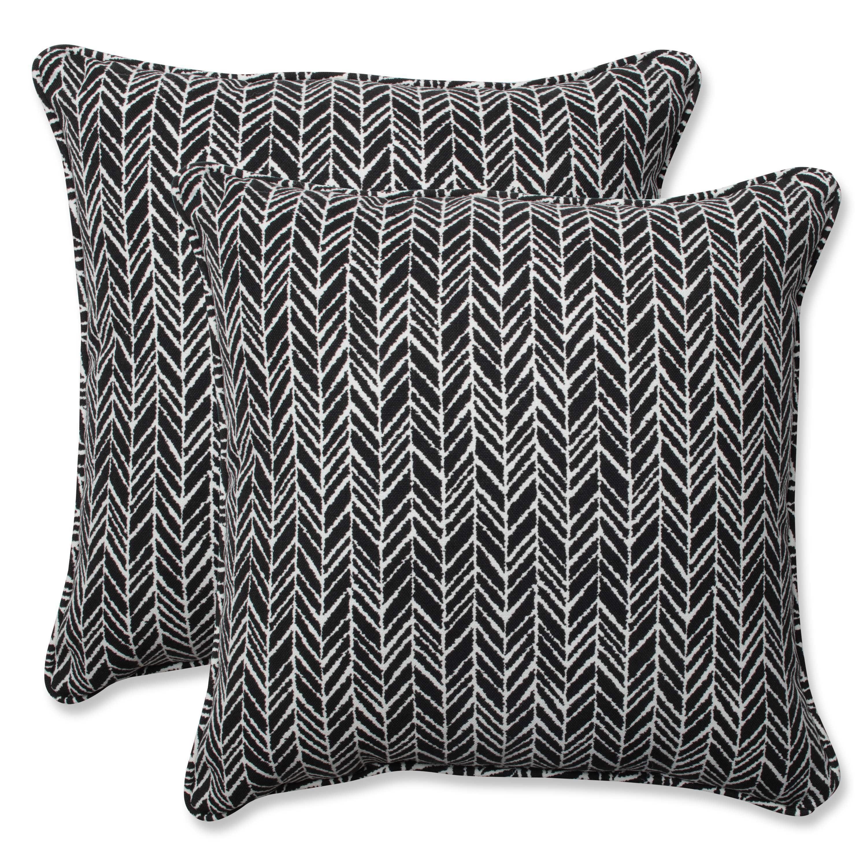 Outdoor/Indoor Herringbone Throw Pillow Set of 2 - Pillow Perfect®