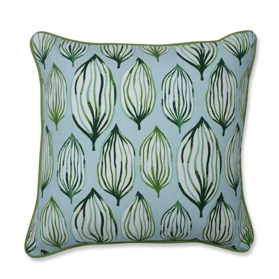 Pillow Perfect Tropical Leaf Verte Geometric Cotton Reversible Throw Pillow