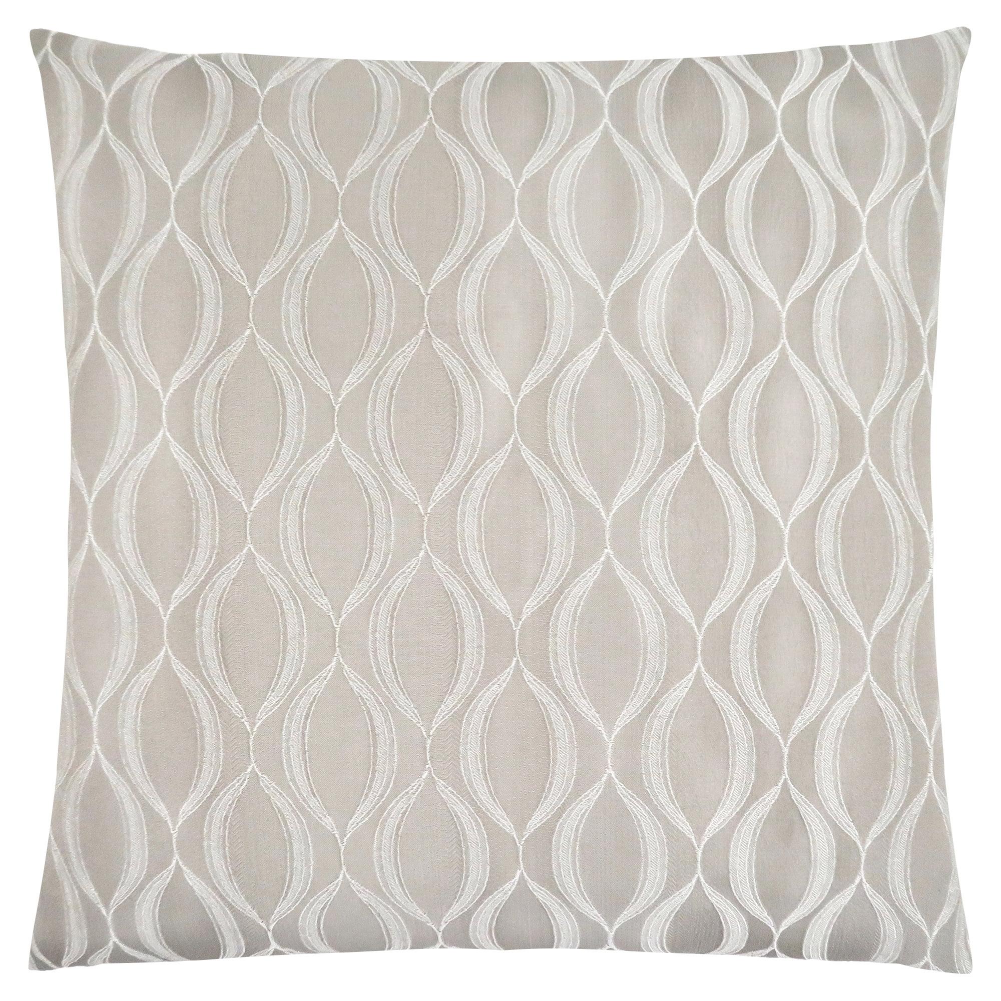 Beige 18" Square Wave Pattern Decorative Throw Pillow