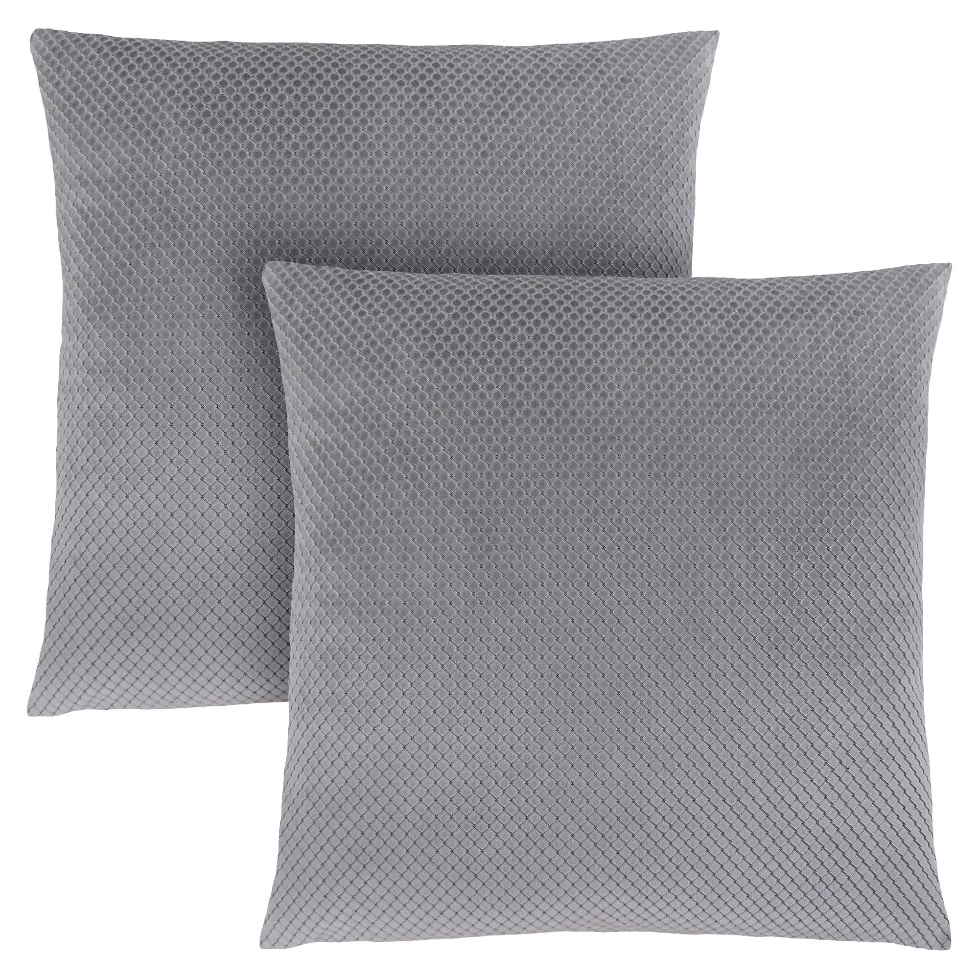 Monarch Specialties Pillows Set Of 2 18 X 18 Square Insert Included Decorative Throw Accent Sofa Couch Bedroom Polyester Hypoallergenic Grey Modern