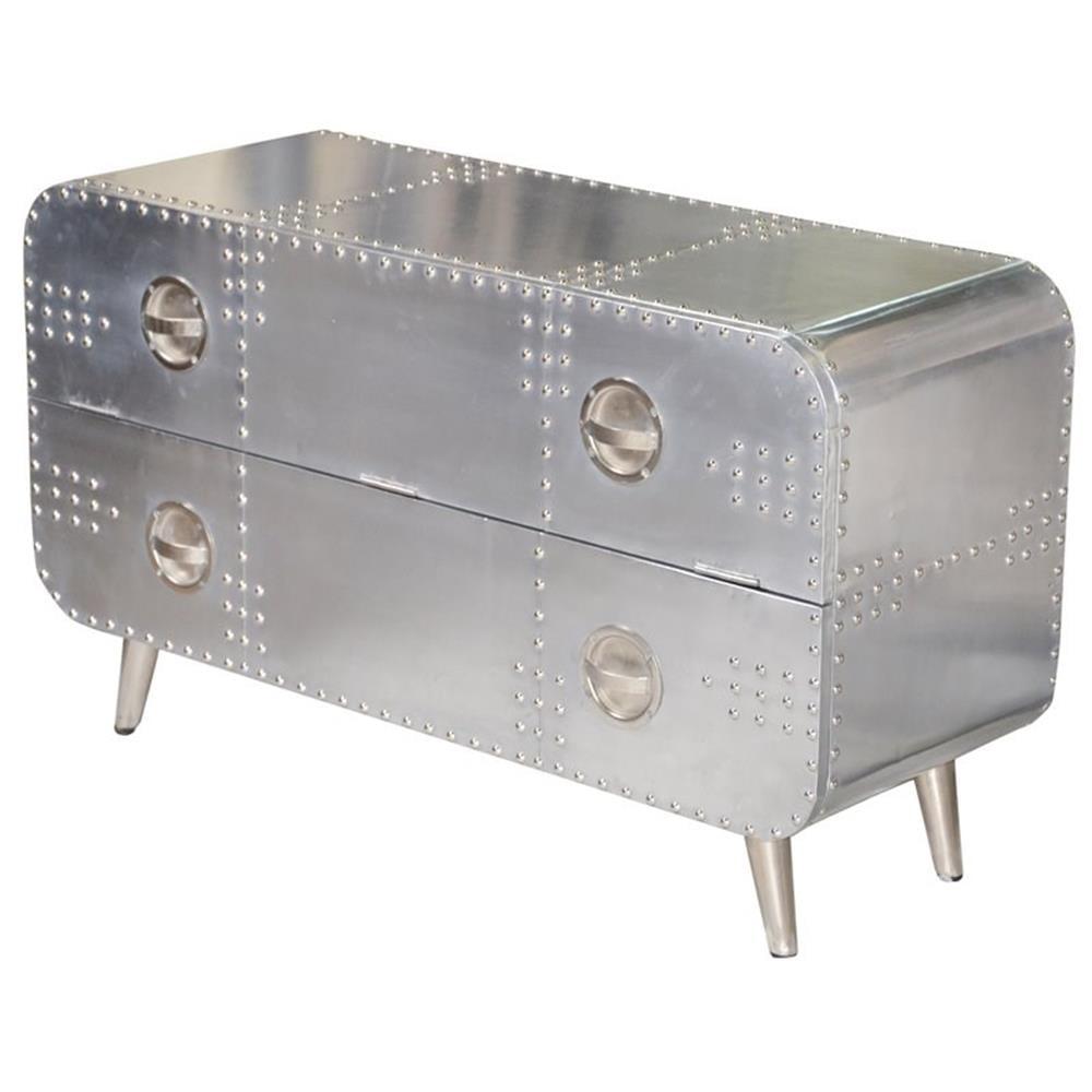 Pilot 44" Aviation-Inspired TV Console with Aluminum Cladding