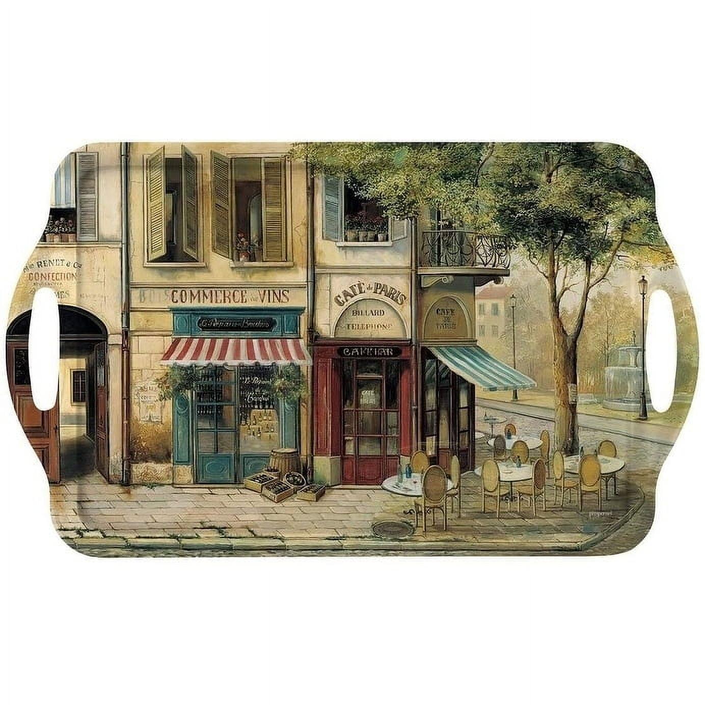 Pimpernel Parisian Scene Large Melamine Hndld Tray 18.9 X11.6"