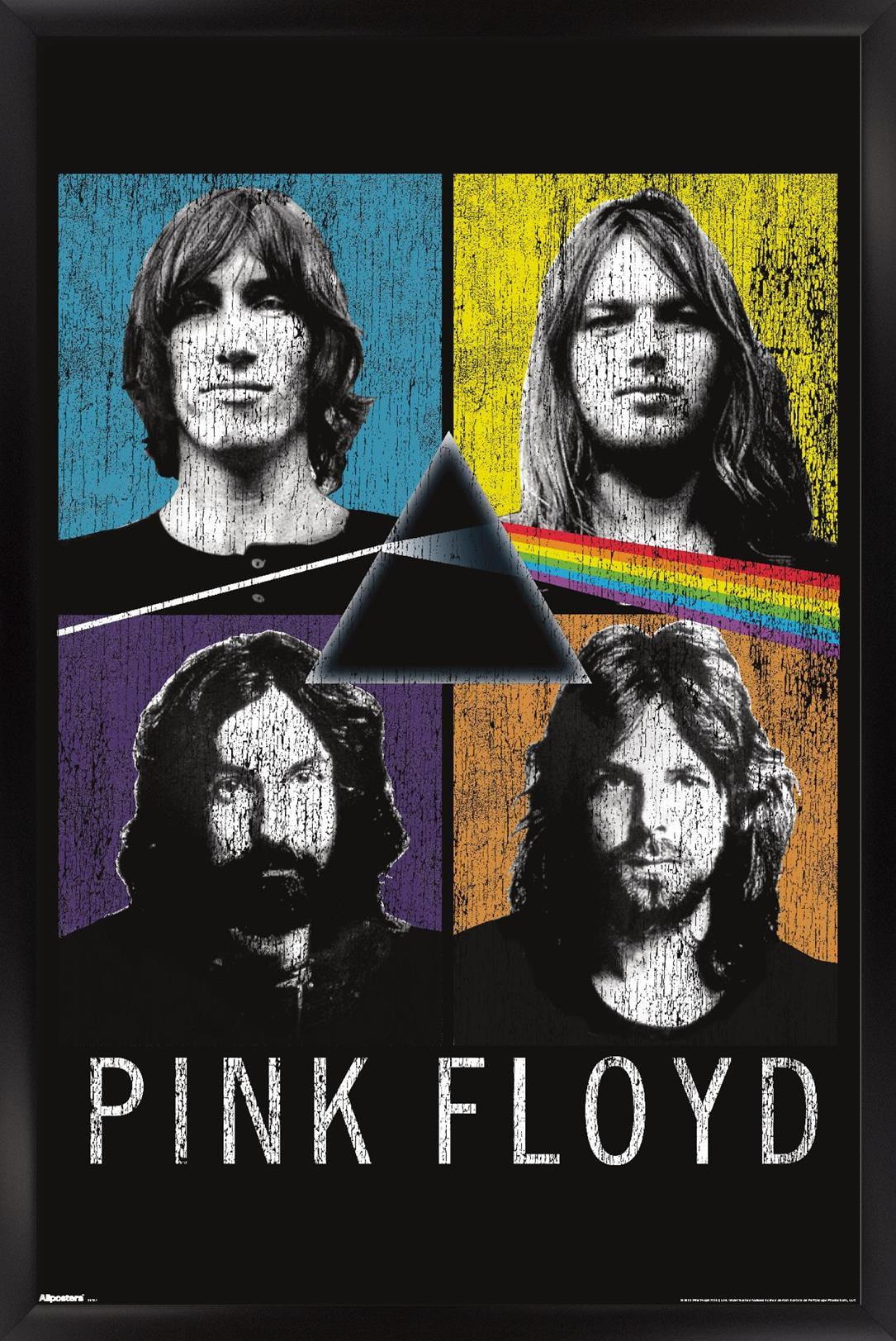 Trends International Pink Floyd - The Dark Side Of The Moon Quad Framed Wall Poster Prints Black Framed Version 14.725" x 22.375"