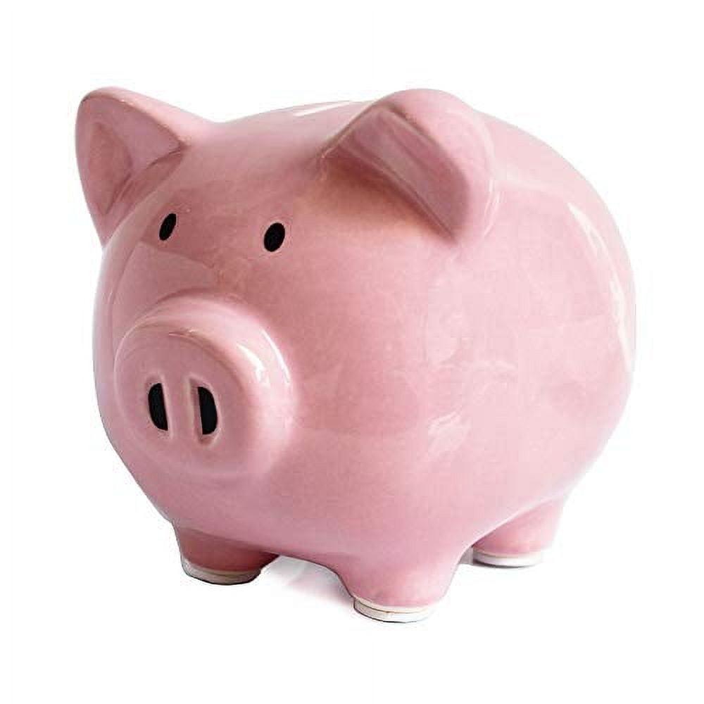 Pink Ceramic Piggy Bank for Kids and Adults