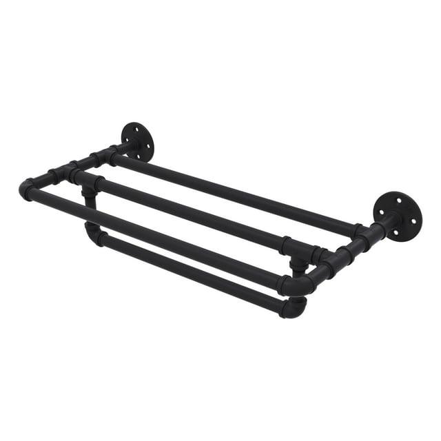 Pipeline Collection 30 Inch Wall Mounted Towel Shelf with Towel Bar