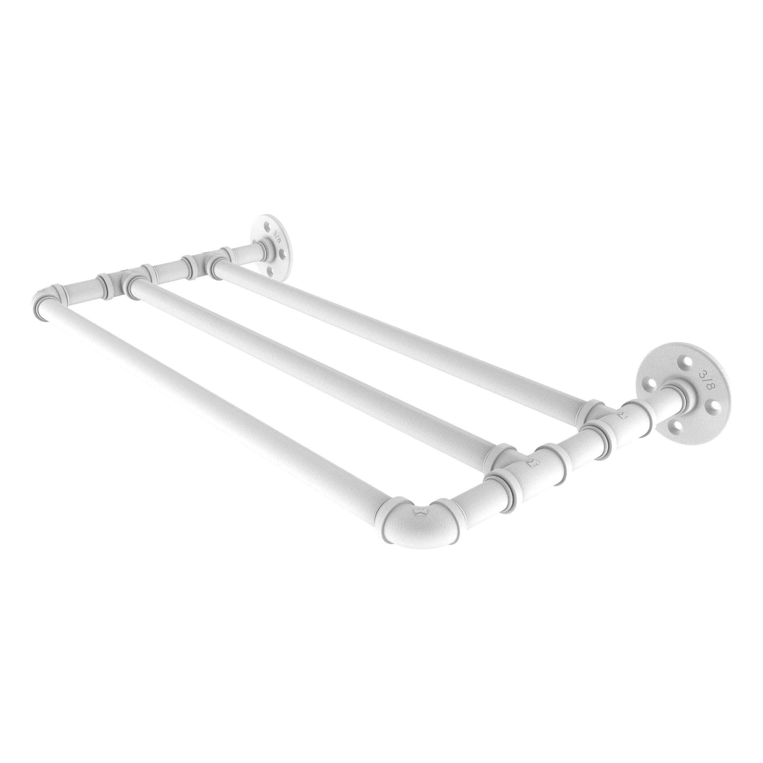 Pipeline Collection Wall Mounted Towel Shelf - Matte White / 18 Inch