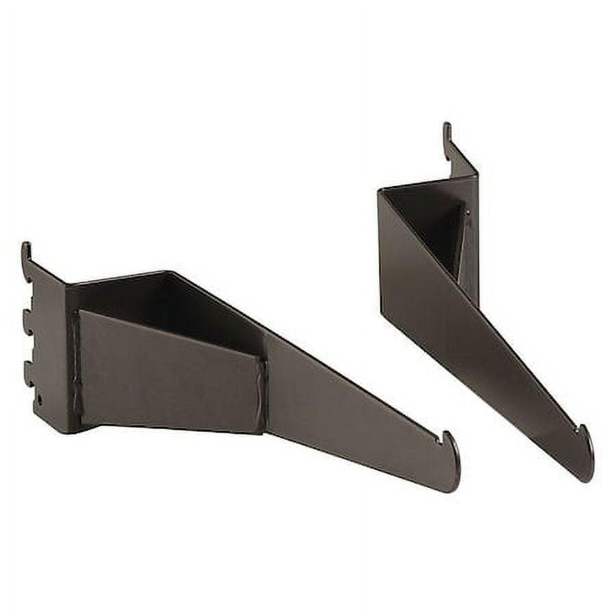 Gray Industrial Steel Shelf Bracket Set